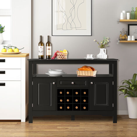 Buffet de Cuisine 1 Tiroir et 2 Armoires 117 x 40,5 x 82,5 CM (L x l x H) Meuble Rangement pour Salle à Manger Salon Noir CW4680 Maison Chic (1/3)