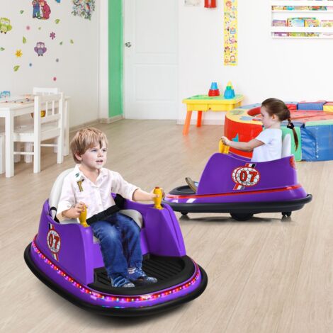 Voiture Auto Tamponneuse Électrique 6V pour Enfants 2-5 Ans avec Télécommande Effet Sonore et Lumineux 57x75x42cm Violet CW1689 Maison Chic (1/3)