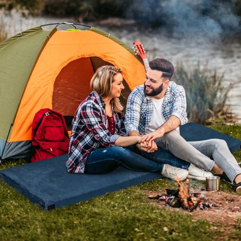 Matelas de Camping avec Mousse à Mémoire de Forme Étanche pas de Gonflage Sac de Rangement Portatif 183 x 62,5 x 6,5 cm Bleu CW7967 Maison Chic (1/3)