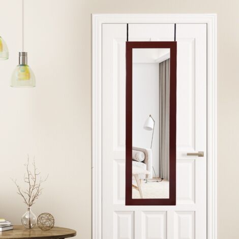 Armoire à Bijoux Murale/Suspendue, Miroir, 12 LED, Verrouillable, 37x9x119 cm, Marron CW8377 Maison Chic (1/5)