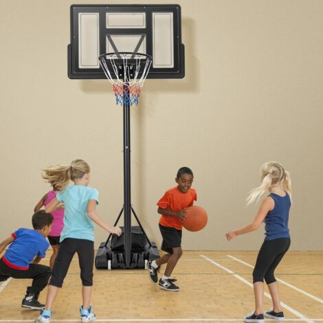 Panier De Basket-Ball à Pied Réglable 60-120 Cm - Base Remplissable + Ballon Et Gonfleur Inclus