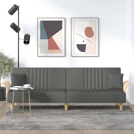 Canapé-lit, Canapé convertible, Banquette Sofa de Salon, avec accoudoirs gris foncé tissu DESIGN IN (1/5)