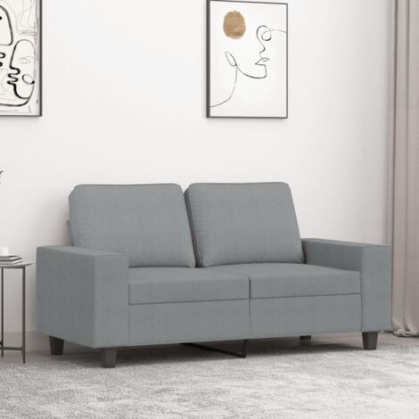 Canapé à 2 places, Banquette Sofa de Salon, Canapé droit Gris clair 120 cm Tissu KEF312245 DESIGN IN