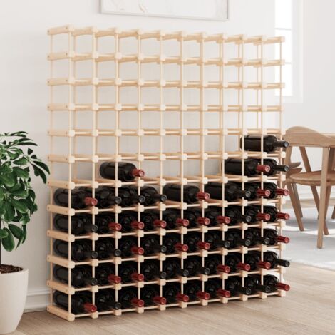 Range bouteille, Casier à vin, Casier à bouteilles, Etagère à Vin pour 120 bouteilles 112,5x23x123,5 cm pin massif -ASAF90631 DESIGN IN (1/5)