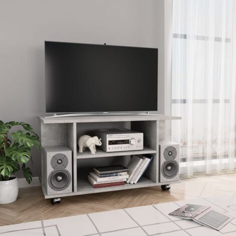 Meuble TV et roulettes, Banc TV, Armoire de rangement Chêne sonoma Gris béton 80x40x40 cm bois d'ingénierie Banc TV LWW63199 DESIGN IN (1/5)