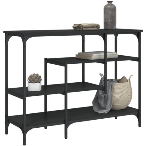 Table console, Table d'entrée, Bout de Canapé avec Etagères noir 100x35x75 cm DESIGN IN (1/5)