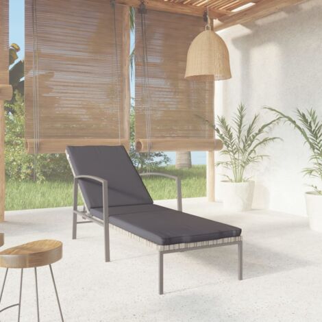 Chaise longue de jardin, Chaise d'extérieur, fauteuil de jardin avec coussin résine tressée gris togp23252 DESIGN IN (1/5)