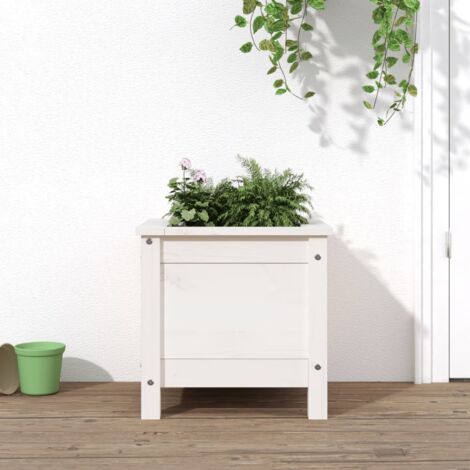 Jardinière, Pot de fleurs, Bacs à fleurs blanc 40x40x39 cm bois massif de pin PJHR37881 DESIGN IN (1/5)