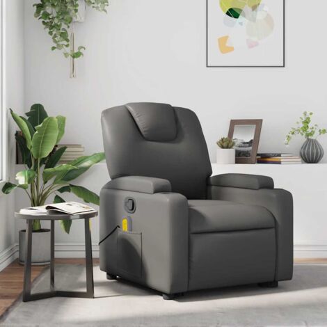 Fauteuil relax, Fauteuil de massage inclinable gris similicuir pwfn32854DESIGN IN (1/5)
