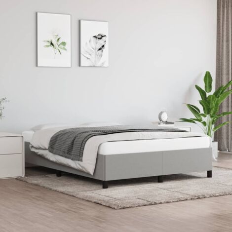 Lit double-140x190 cm, Cadre de Lit, Lit adulte Gris clair 140x190 cm Tissu DESIGN IN JKF943179 (1/5)