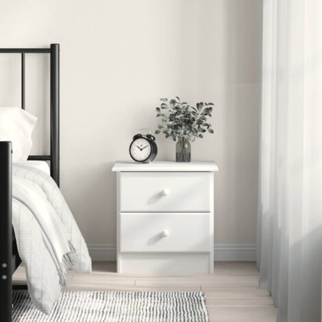 Table de chevet, Table d'appoint, Table de nuit ALTA blanc 41x35x41 cm bois de pin massif FR723994 DESIGN IN (1/5)