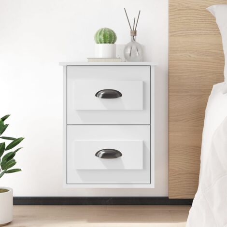Table de chevet, Table d'appoint, Table de nuit murale blanc 41,5x36x53 cm FR990823 DESIGN IN (1/5)