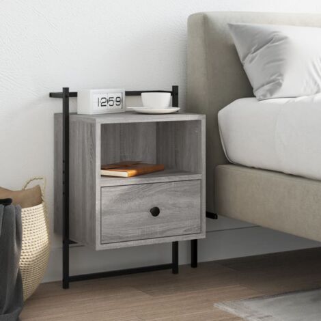 Table de chevet, Table d'appoint, Table de nuit murale sonoma gris 40x30x61cm bois d'ingénierie FR933984 DESIGN IN (1/5)