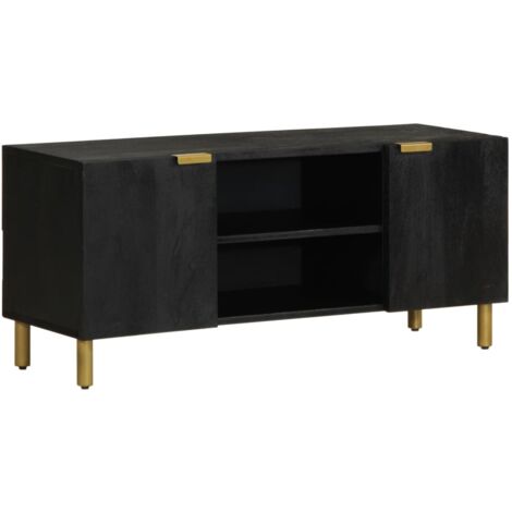 Meuble TV, Banc TV, Armoire de rangement noir 105x33x46 cm bois d'ingénierie FR503048 DESIGN IN (1/5)