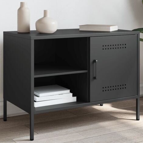 Meuble TV, Banc TV, Armoire de rangement noir 68x39x50,5 cm acier FR155269 DESIGN IN (1/5)