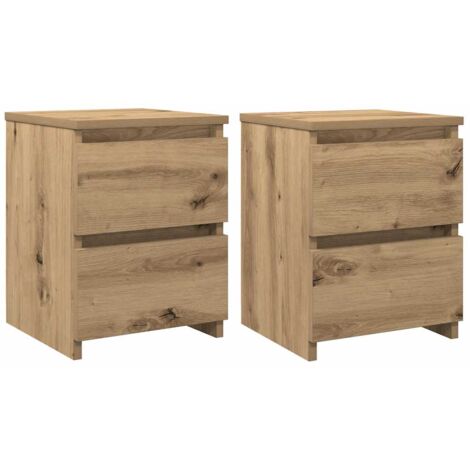 Lot de 2 Tables de chevet, Tables d'appoint, Tables de nuit chêne artisanal bois d'ingénierie FR725318 DESIGN IN (1/5)