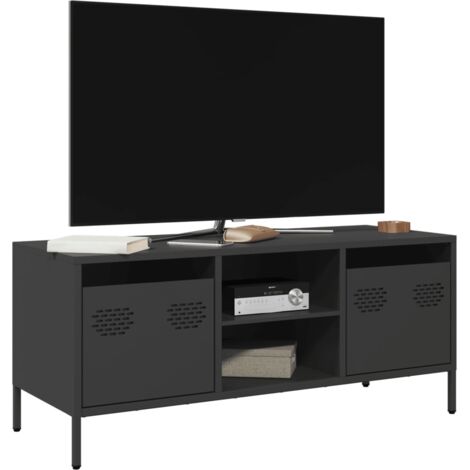 Meuble TV, Banc TV, Armoire de rangement noir 101,5x39x43,5 cm acier laminé à froid FR241377 DESIGN IN (1/5)