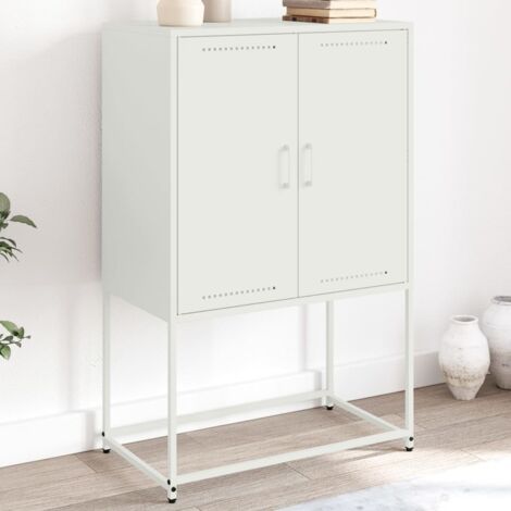Buffet haut, Enfilade, Armoire de cuisine blanc 68,5x38,5x107 cm acier WFE699663 DESIGN IN (1/5)