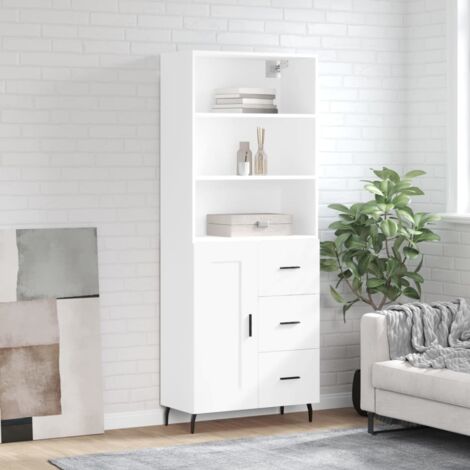 Buffet haut, Enfilade, Armoire de cuisine Blanc 69,5x34x180 cm Bois d'ingénierie WFE955104 DESIGN IN (1/5)