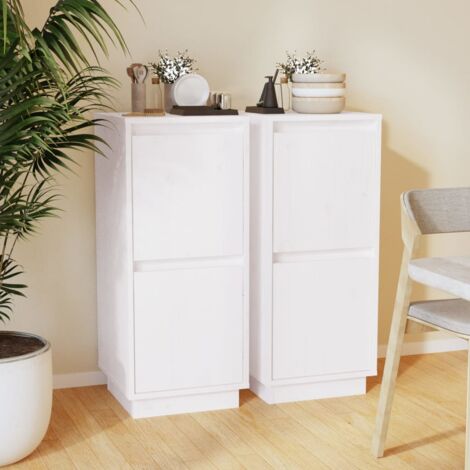 Buffets 2 pcs, Enfilades, Armoires de cuisine Blanc 31,5x34x75 cm Bois massif de pin WFE632517 DESIGN IN (1/5)