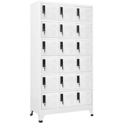 Armoire de bureau, Armoire à casiers Blanc 90x40x180 cm Acier WFE125340 Maison Chic (1/5)