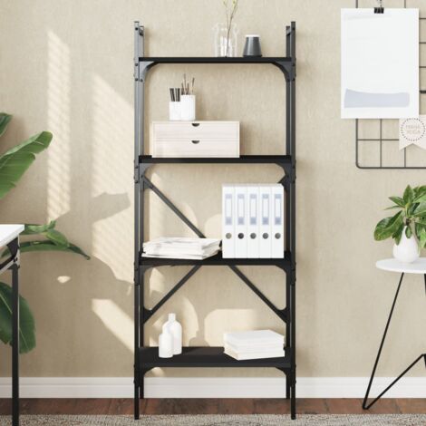Bibliothèque, Étagère de Rangement, Meuble Étagère à 4 niveaux noir 56x31,5x138,5cm bois d'ingénierie WFE120510 DESIGN IN (1/5)