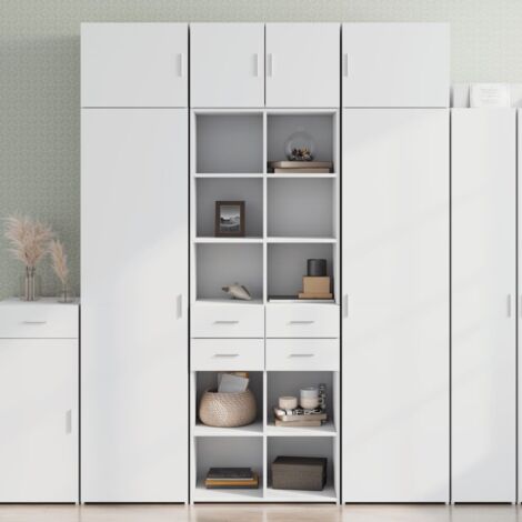 Buffet haut, Enfilade, Armoire de cuisine blanc 70x42,5x185 cm bois d'ingénierie WFE313432 DESIGN IN (1/5)