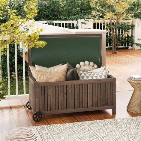 Coffre de Rangement à Roulettes 213L 114 x 58,5 x 51 CM avec Doublure ...