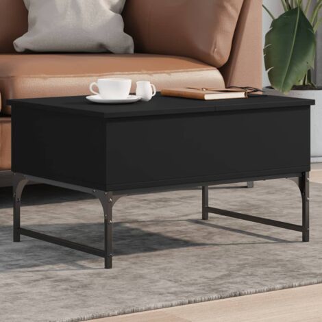 Table basse, Table de salon, Bout de canapé noir 70x50x40 cm bois d'ingénierie et métal WFE910542 DESIGN IN (1/5)