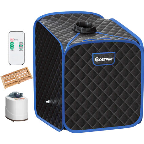 Sauna à Vapeur Portable 2L avec Chaise 9 Niveaux de Température Réglables Tente de Spa pour 1 personne avec Rouleau de Massage Noir CW8528 Maison Chic (1/5)