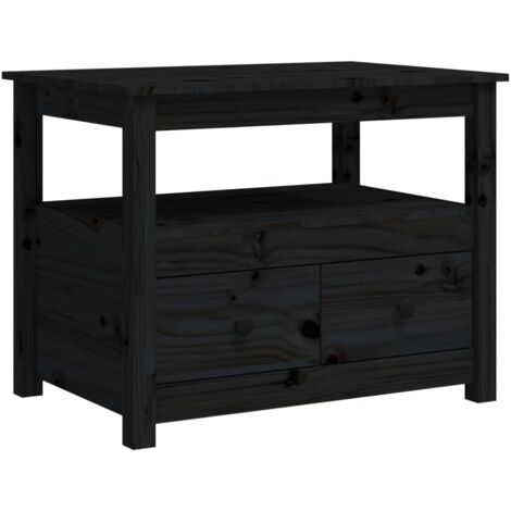 Table basse, Table de salon, Bout de canapé Noir 71x49x55 cm Bois massif de pin WFE201794 DESIGN IN (1/5)