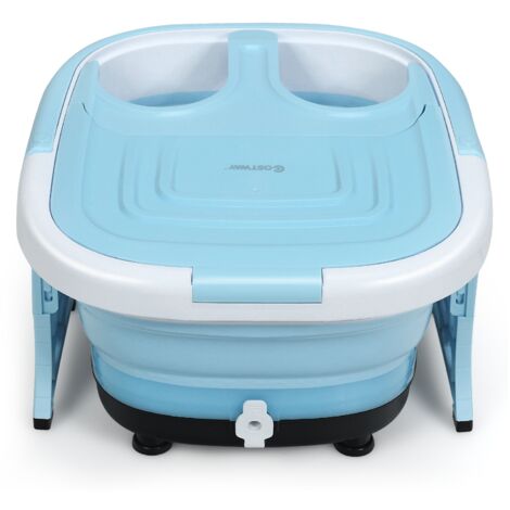 Bain de Pieds Thalasso Balnéothérapie avec Télécommande Cuve Repliable Lumière Infrarouge avec Massage à Bulles et Vibration Bleu CW5066 Maison Chic (1/4)