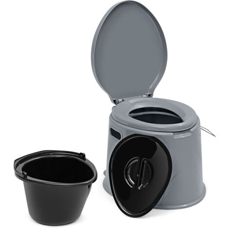 Toilette Portable pour Camping Extérieure avec Seau Intérieur 5L en PP Charge 200KG et Porte-papier de Toilette Amovible Maison Chic (1/5)
