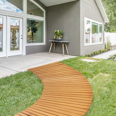 VEVOR Chemin De Jardin En Bois 253x43 Cm – Allée Enroulable Cèdre Antidérapante, Idéal Mariages, Fêtes, Terrasse