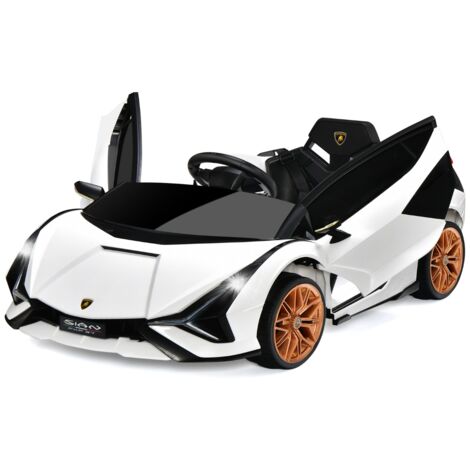 Voiture de Sport Électrique 12V pour Enfants 3-8Ans 2 Portes Papillons Effets Sonores et Lumineux 108x64x41cm Blanc CW3304 Maison Chic (1/3)
