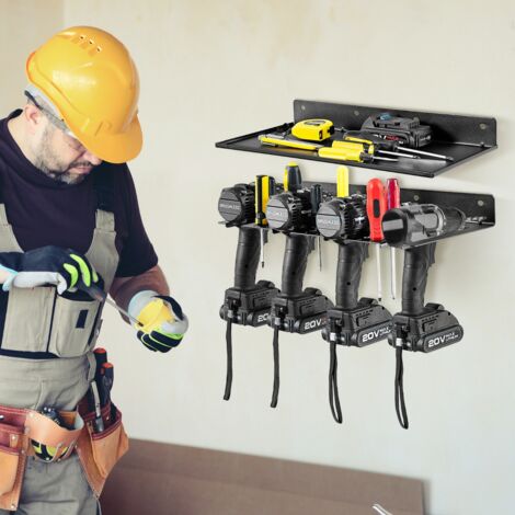 CCCEI Organiseur D'Outils Électriques Modulaire Mural Avec Station De Charge Tag Re Rangement Pour 4 Perceuses Crochets Tournevis Gouttoir Robuste Por CCCEI Organiseur D'Outils Électriques Modulaire Mural Avec Station De Charge Tag Re Rangement Pour 4 Perceuses Crochets Tournevis Gouttoir Robuste Por