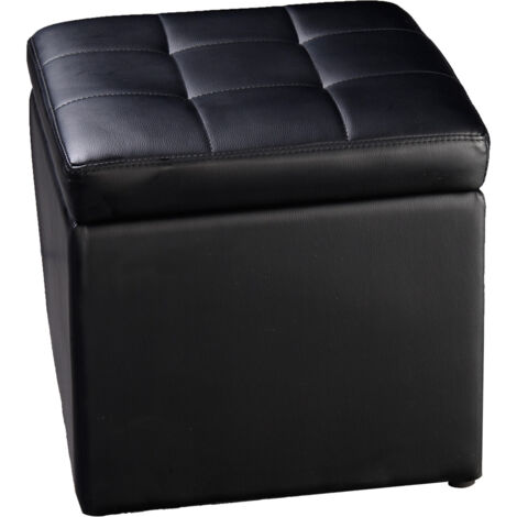 Coffre De Rangement Ottoman Pliable En Velours Écrasé - Repose-Pieds