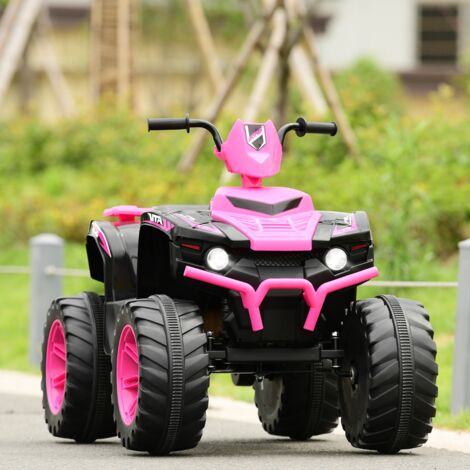 Quad Électrique 12V pour Enfants 3-7 Ans avec Lumière Musiques et Histoires 104x67x74cm pour Différents Terrains Rose CW2220 Maison Chic (1/3)