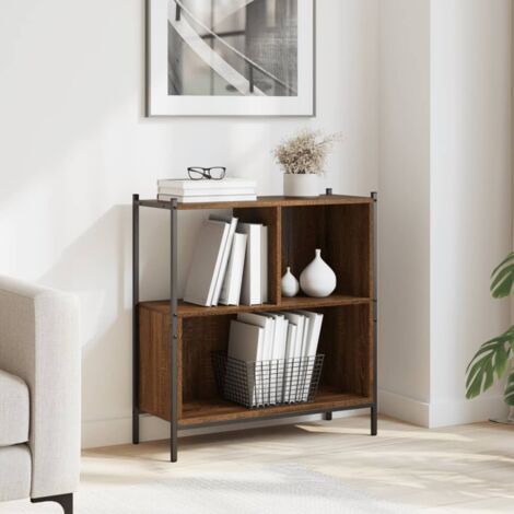 Bibliothèque, Etagère à livres, Meuble de Rangement chêne marron 72x28x77,5 cm bois d'ingénierie DESIGN IN (1/5)