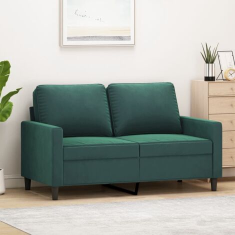 Canapé à 2 places, Banquette Sofa de Salon, Canapé droit Vert foncé 120 cm Velours DESIGN IN