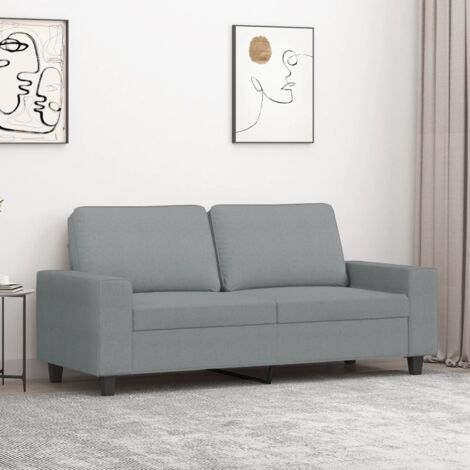 Canapé à 2 places, Banquette Sofa de Salon, Canapé droit Gris clair 140 cm Tissu KEF423210 DESIGN IN