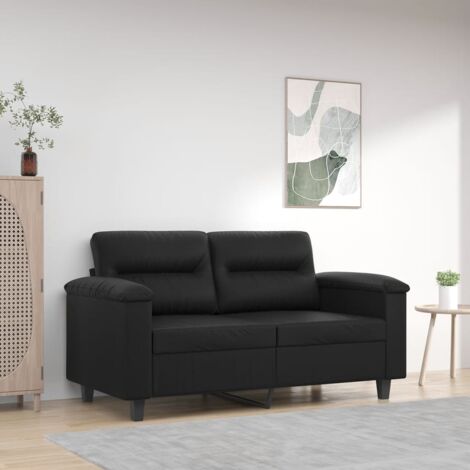 Canapé à 2 places, Banquette Sofa de Salon, Canapé droit Noir 120 cm Similicuir KEF669913 DESIGN IN
