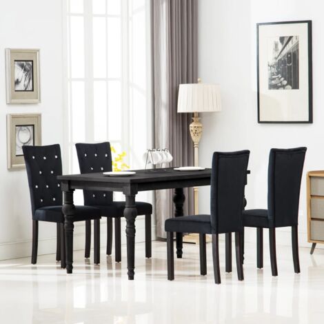 Lot de 4 Chaises à manger, Chaises à dîner, Chaises de cuisine Noir Velours DESIGN IN (1/5)