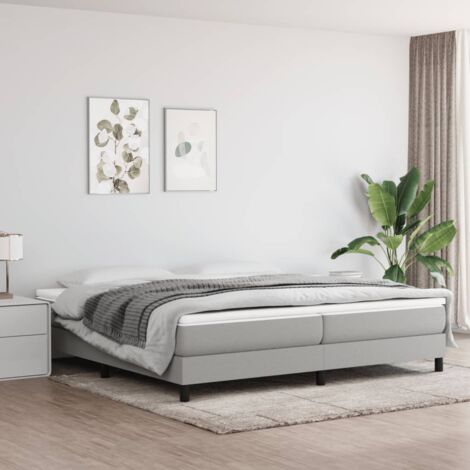Sommier à lattes de lit, 200x200 cm, Sommier pour lit adulte gris clair tissu uop67267 DESIGN IN