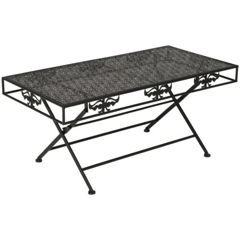 Table basse, Table de salon, Tables d'appoint pliante style vintage métal 100 x 50 x 45 cm noir joq19363 DESIGN IN (1/5)