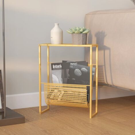 Porte-revue Doré 35x15x45 cm Acier, ASAF82519 DESIGN IN