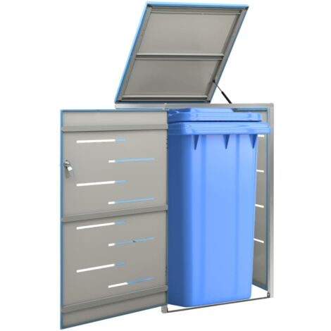 Cache-poubelle, Abri pour poubelle 69x77,5x112,5 cm Inox WLE559976 DESIGN IN (1/5)