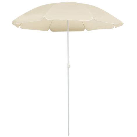 Parasol d'extérieur avec mât, Parasol de Jardin en acier Sable 180 cm OWV90989 DESIGN IN (1/5)