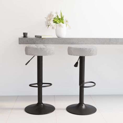 Lot de 2 Tabourets de bar, Tabourets hauts, Tabourets de cuisine gris velours pwfn88679 DESIGN IN (1/5)