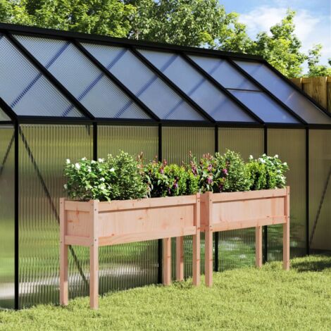 Jardinières 2 pcs, Bac à fleurs, Pot de fleurs avec pieds bois massif douglas CON1053 DESIGN IN (1/5)